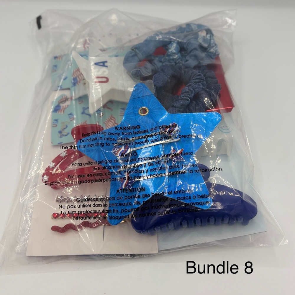 6 PC Berry Patriotic Hair Accessories Bundle NEW - Picture 9 of 10